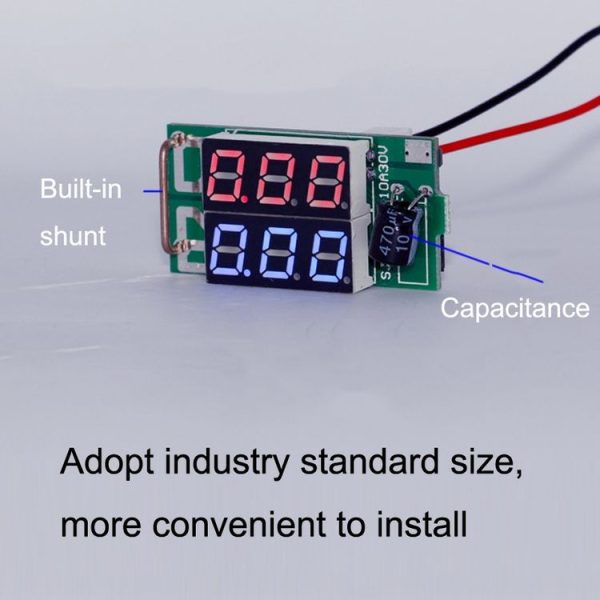 Dual-Display Voltage Current Meter Digital DC Voltage Meter, Specification: 10A (Red Blue) - Image 6