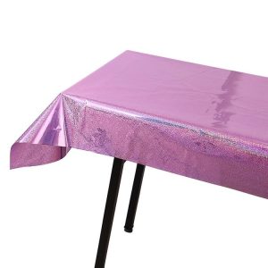 Birthday Party Foil Laser Tablecloth Wedding Decoration Supplies (1x2.7M Pink)