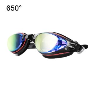 WAVE Electroplating HD Anti-fog Myopia Swimming Glasses, Color: Red Black 650 Degree