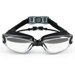 HAIZID Children HD Anti-fog Waterproof Myopia Swimming Goggles, Color: Plating Black