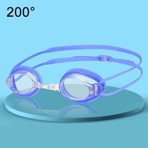 HAIZID Adult Competition Training Transparent Myopia Swimming Goggles, Color: 580 Blue 200 Degrees
