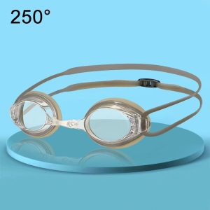HAIZID Adult Competition Training Transparent Myopia Swimming Goggles, Color: 580 Gray 250 Degrees