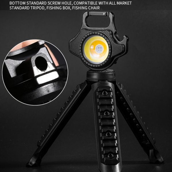 E-SMARTER W5133 Mini Keychain Strong Light Portable Flashlight, Specification: Black+Tripod - Image 6