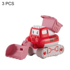 3 PCS 7799 Pressing Inertia Forward Cartoon Children Toy Car (Red)