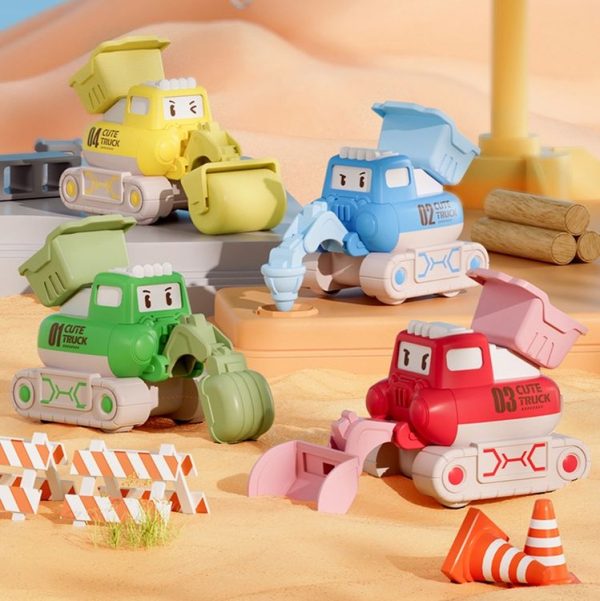 3 PCS 7799 Pressing Inertia Forward Cartoon Children Toy Car (Red) - Image 2