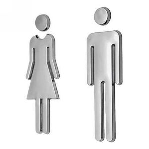 2 PCS 12cm Toilet / Bathroom / Restroom / WC Door Wall Sign Signage