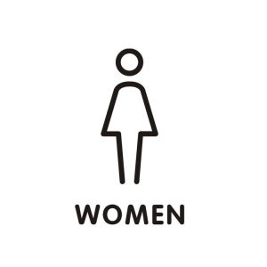 19 x 14cm Personalized Restroom Sign WC Sign Toilet Sign, Style: Black Single Women