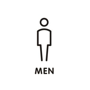 19 x 14cm Personalized Restroom Sign WC Sign Toilet Sign, Style: Black Single Man
