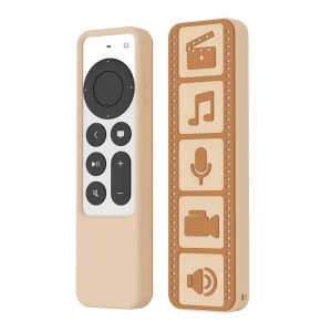 Silicone Remote Controller Waterproof Anti-Slip Protective Cover For Apple TV 4K 2021 (Brown)