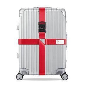 Luggage Reinforcement Straps Fixed Protective Rope With Combination Lock, Color: Red