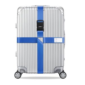 Luggage Reinforcement Straps Fixed Protective Rope With Combination Lock, Color: Blue
