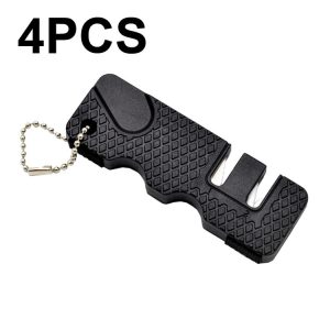 4 PCS Outdoor Knife Sharpener Speeder Mini Knife Sharpener (Black)