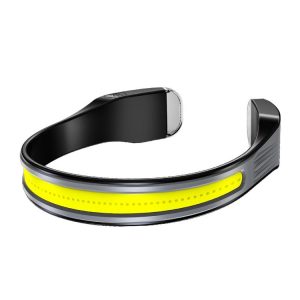 COB Floodlight Headlights Glare Night Fishing Headlamp, Style: With White / Red Tail Light (Gray)