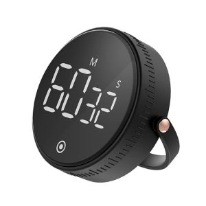 F1 Large Screen LED Electronic Rotating Kitchen Timer (Black)