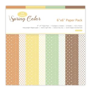 2 Sets 6 Inch Scrapbooking Background Paper Art Handmade Crafts (Spring Color 02)
