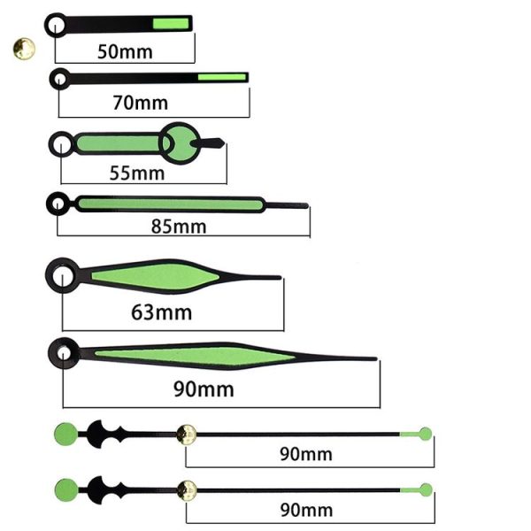 Shaft Length 18.5mm Quartz Clock Silent Movement + Luminous Hands DIY Kit, Spec: Movement +817 - Image 3