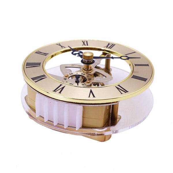 Metal See-through Quartz Clock Gear Clock DIY Accessories 86mm Golden Movement - Image 2