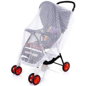 Full Cover Folding Mosquito Net Plus Encrypted Stroller Mosquito Net (White)