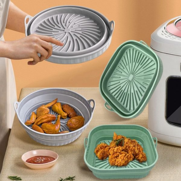 Air Fryer Grill Mat High Temperature Resistant Silicone Baking Tray, Specification: Rectangular Pink - Image 6