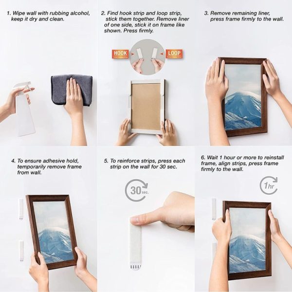10pcs Picture Hanging Strips Hook and Loop Tape Picture Hanger 4.5x1.7cm - Image 6