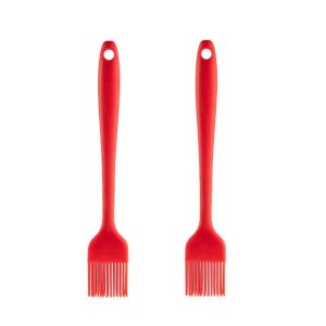 2pcs Non-stick High Temperature Resistant Silicone Cookware, Style: Brush (Red)