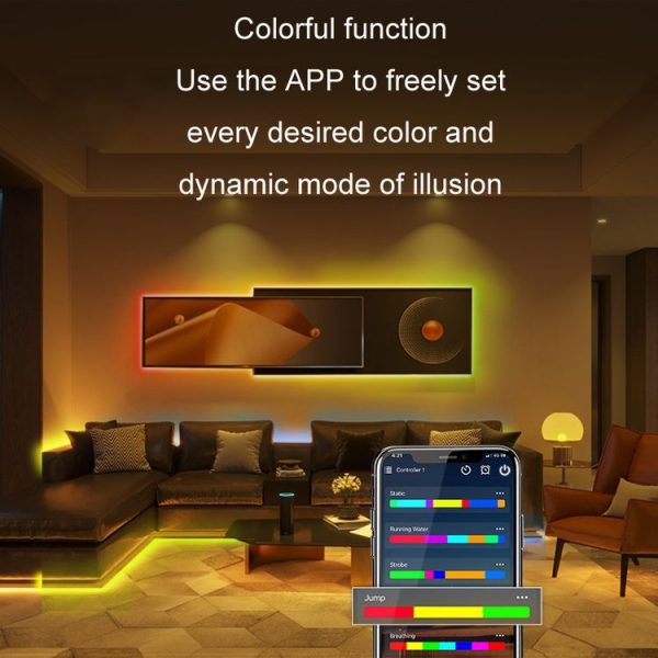 WIFI Wireless Symphony Light Bar Music Smart APP 2.4G Controller, Specification: Single Head - Image 4