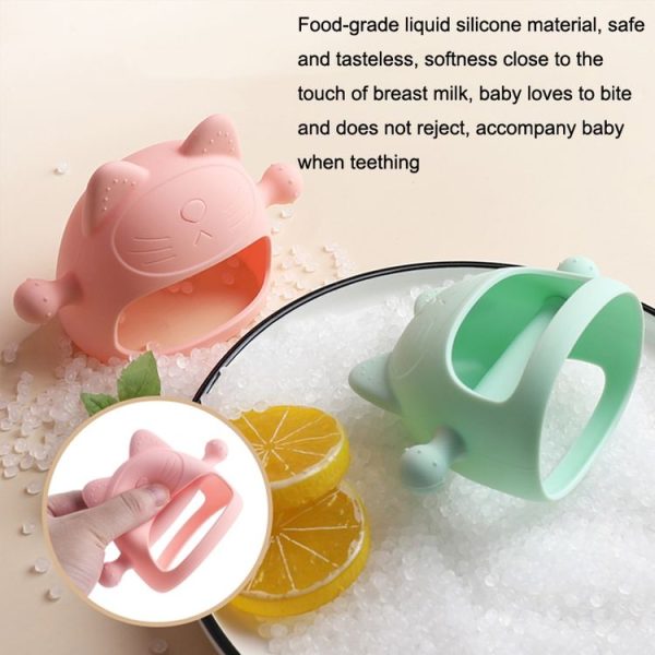Baby Anti-eating Hand Cover Boiled Silicone Soothing Teeth Stick (Transparent) - Image 5