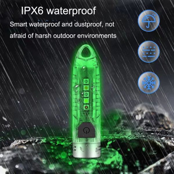 V1 Keychain Lantern Mini Light Flashlight Multifunctional Outdoor Home Flashlight (Transparent White) - Image 3