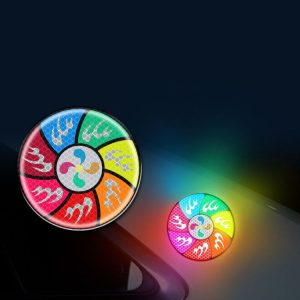 Car Door Anti-Collision Scrape And Rearview Mirror Colorful Safety Warning Reflective Sticker, Style: Glue Model Colorful Flames