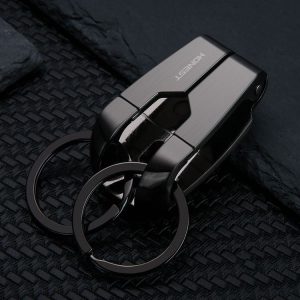 HONEST Metal Spring Clip Keychain Car Key Holder Waist Hanging Buckle (Black)