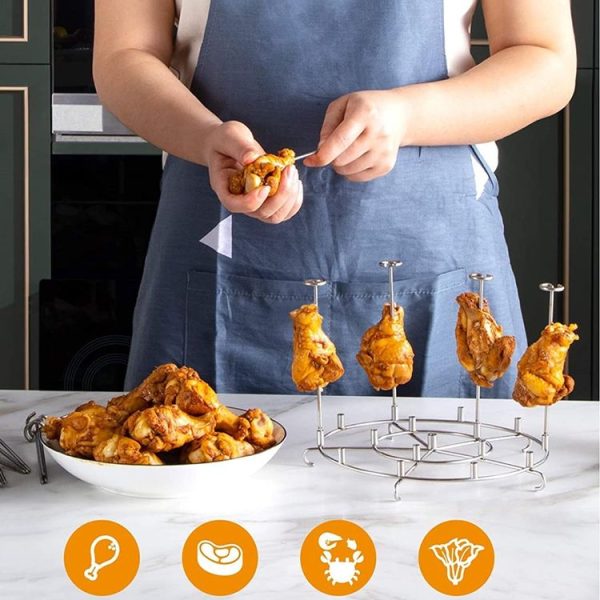 6QT Skewer Stand Grill Dehydrator Rack Air Fryer Accessories - Image 6