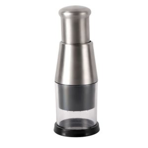 Press Kitchen Cutter Garlic Onion Pat Knife, Specification: Stainless Steel Black