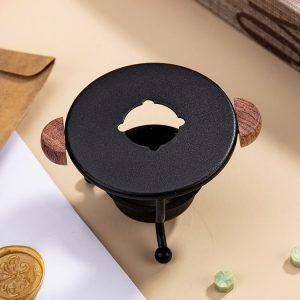 Seal Wax Warmer Tealight Candle Warmer Vintage Candle Holder (Black)