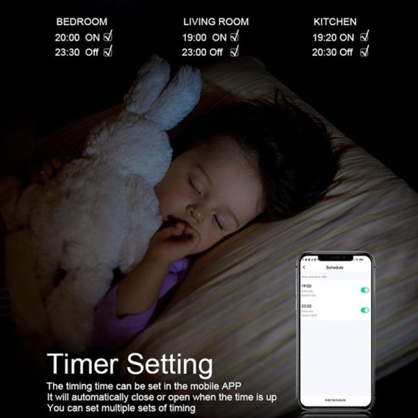 Tuya ZigBee Smart Single-fire Zero-fire Sharing Switch Phone Control Voice Panel EU Plug, Spec: 2 Buttons - Image 8