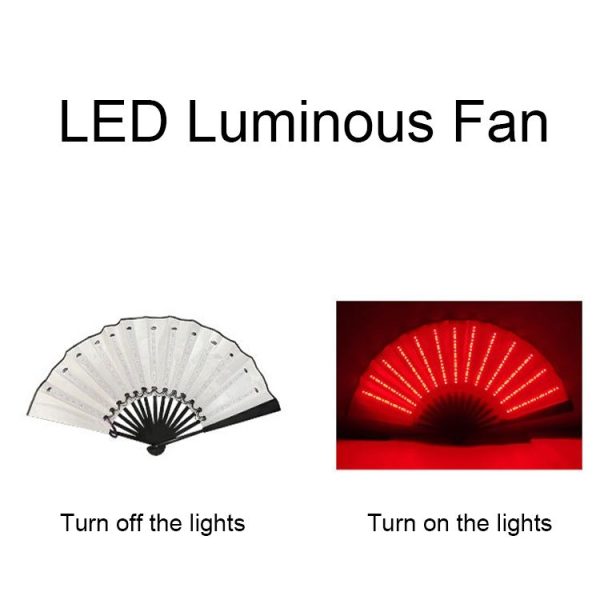 00021 LED Prom Lighting Folding Fan Bar Colorful Atmosphere Group Props, Color: Pink - Image 4
