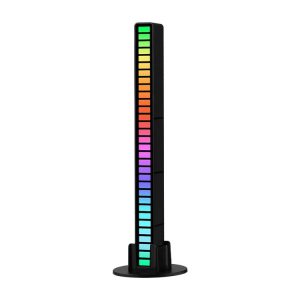 RGB Sound-controlled Rhythmic Response Lights Music Ambient LED Pick-up Lights Charging (16 Lights Black)