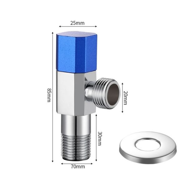 Hot and Cold Water Pipe Faucet 4 Points Water Stop Switch Valve, Style: Eight-side Blue Label Alloy Wheel - Image 3