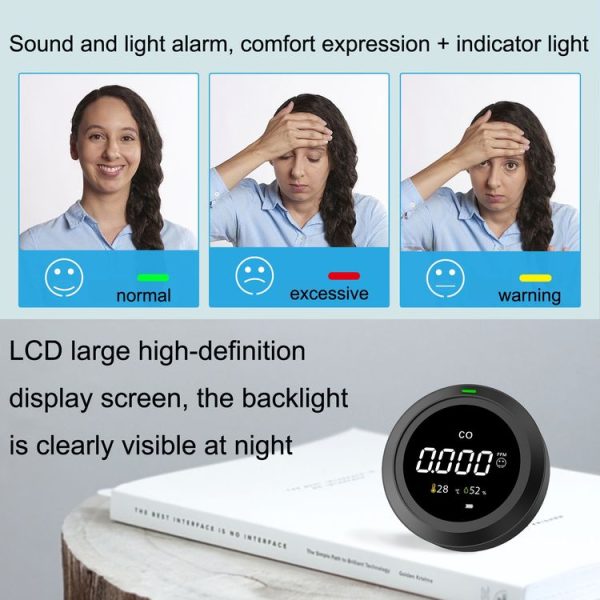 PTH-12 Infrared Carbon Dioxide Detector Portable Temperature And Humidity Air Quality Monitoring Instrument - Image 5