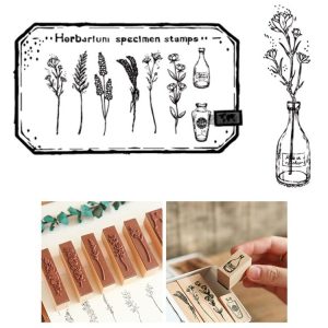 Retro Lotus Combination Set Seal Plant Vase Seal Handbook Decoration Tool (Towering Ancient Trees)