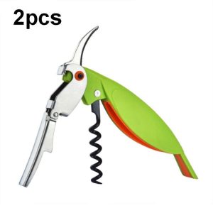2pcs Parrot Shape Wine Bottle Opener Plastic Bottle Opener (Color Random Delivery)