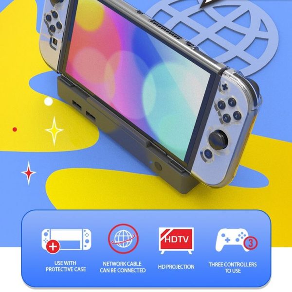 Nintendo Switch / Switch OLED SW335 Network Card Investment Base HDMI Video Conversion Charging Bracket Storage - Image 4