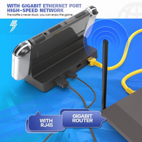 Nintendo Switch / Switch OLED SW335 Network Card Investment Base HDMI Video Conversion Charging Bracket Storage - Image 7