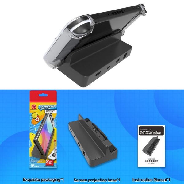 Nintendo Switch / Switch OLED SW335 Network Card Investment Base HDMI Video Conversion Charging Bracket Storage - Image 8