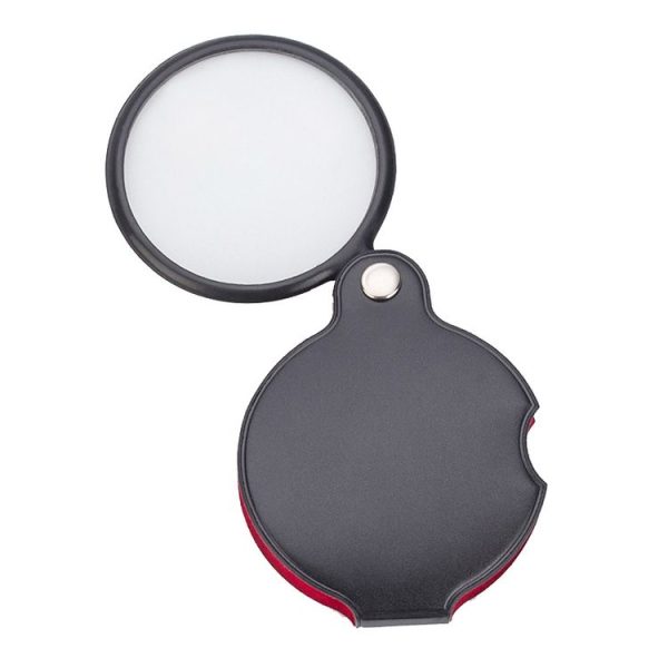 5pcs 50mm 8X Mini Leather Folding Magnifier - Image 2