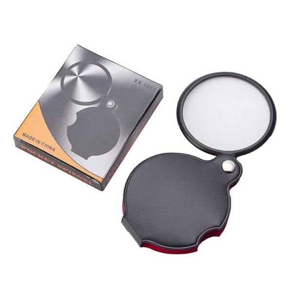 5pcs 50mm 8X Mini Leather Folding Magnifier - Image 4