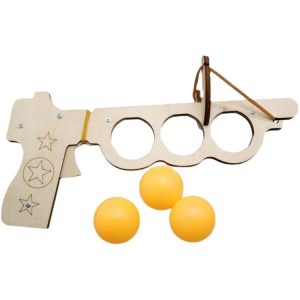 Wooden DIY Table Tennis Elastic Model Children Physical Science Experiment Assembly Toy (Elastic Model)