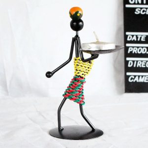 Retro Wrought Iron Man-shaped Candlestick Ornament Restaurant Table Decoration Props, Color: 26