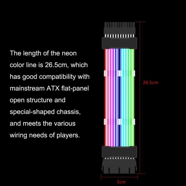 3x8pin Graphics Card Power Supply Wire White 5V ARGB Neon Color Line - Image 10