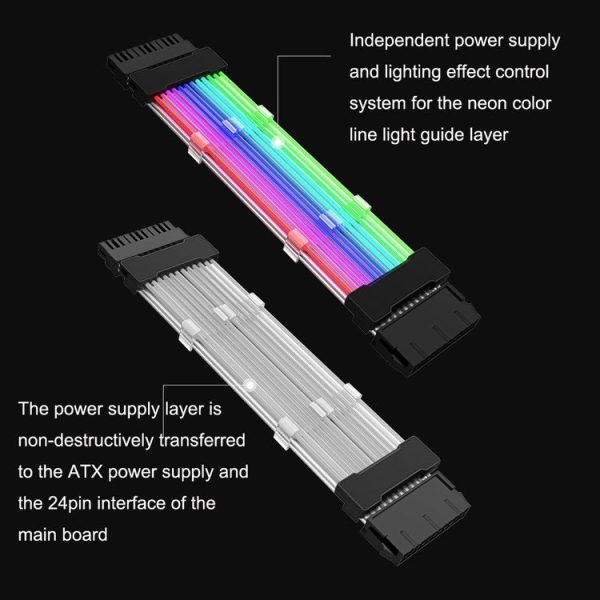 3x8pin Graphics Card Power Supply Wire White 5V ARGB Neon Color Line - Image 5