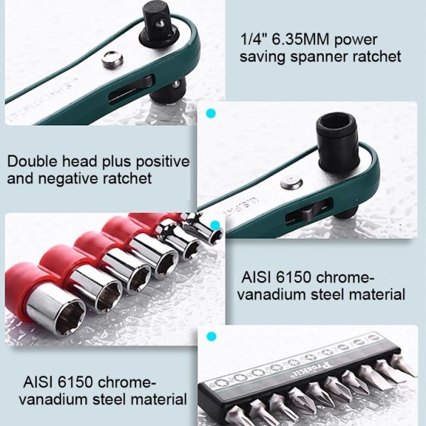 ProsKit 1PK-202B 16 In 1 Socket Driver Head Ratchet Wrench Set - Image 6